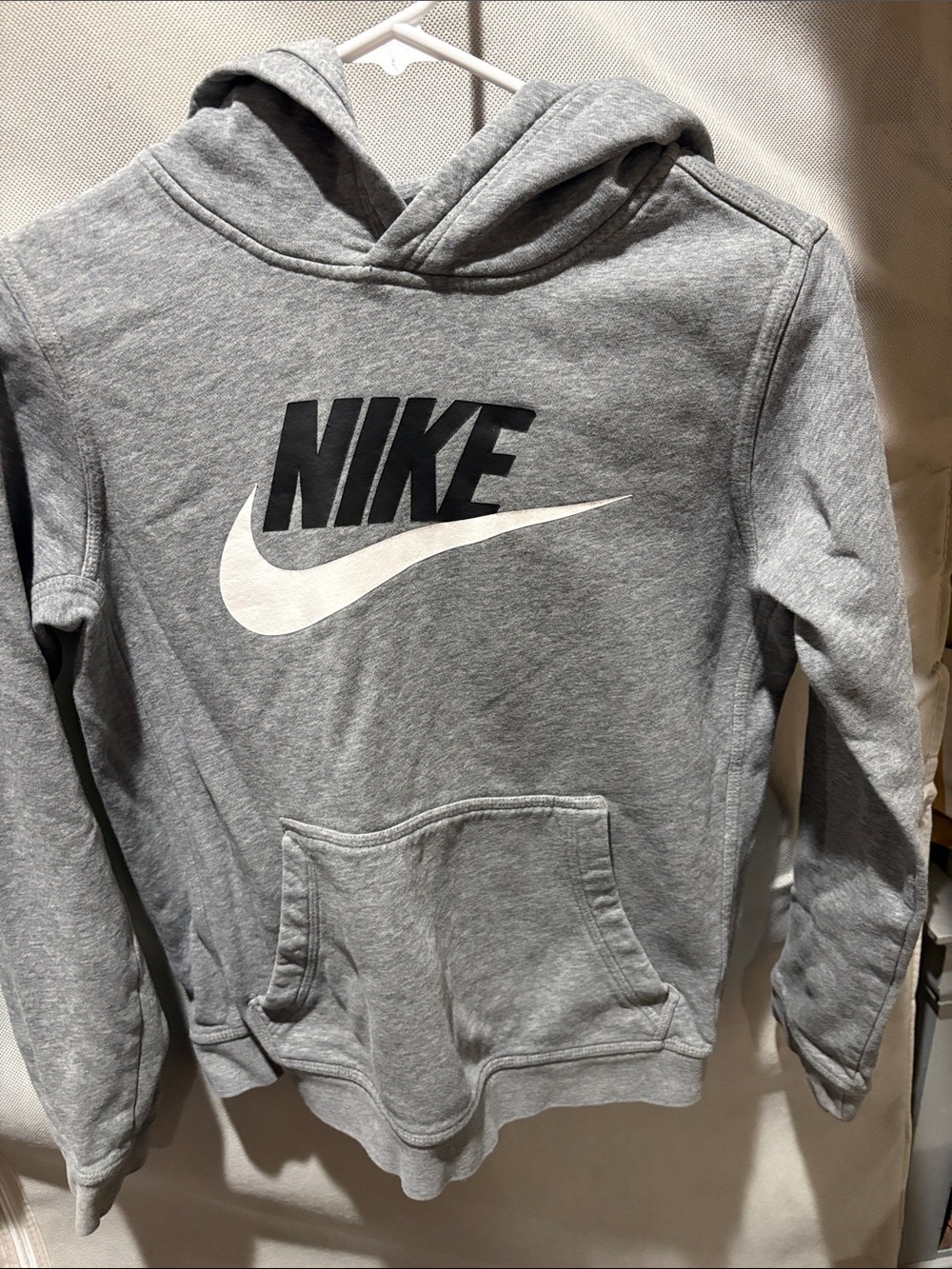 Nike Youth Gray Hoodie with Black Logo and White Swoosh